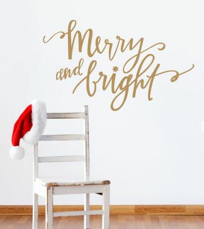Merry And Bright Christmas Wall Sticker