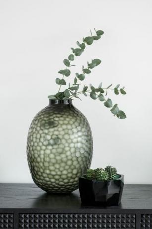 Planter i grønn vase
