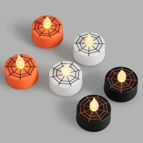 Halloween LED-telys, sett med 6 stk