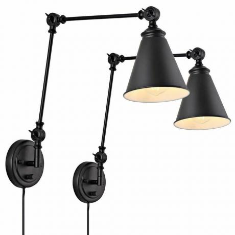 Industriell svingarm vegglampe sett med 2