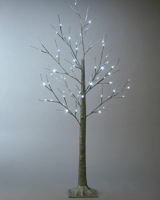 Lys sølv glitter kvist juletre - 5ft