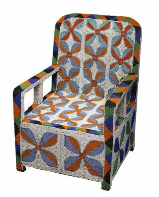 Yoruba Beaded Throne Chair I