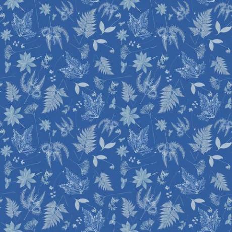 Anna Atkins Cyanotype Floral Leaf Veggmaleri, £ 25 per kvadratmeter via Murals Wallpaper.