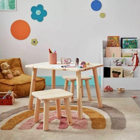 Habitat Kids Felix Pine bord og 2 stoler