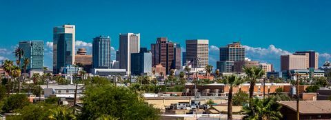 Phoenix Arizona, panoramautsikt over skyline av Phoenix sentrum