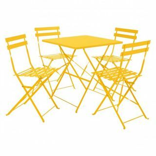 Parc Gult bordbord med sammenleggbart hagebord og 4 stolesett