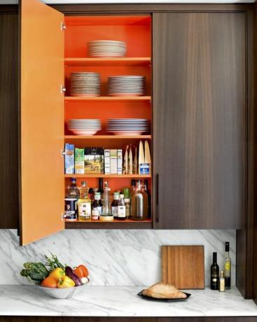oransje midcentury moderne kjøkkeninspirasjon