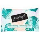 Femfresh Intimate Wipes, Pocket Size x10