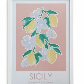 Sicilia blomsterinnrammet veggkunst