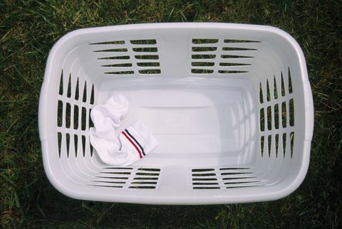 Sokker i vaskekurv, forhøyet utsikt