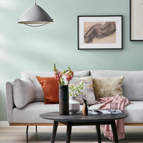 moderne stue med grå sofa, john lewis