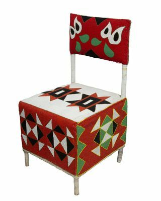 Yoruba Beaded Throne Chair III