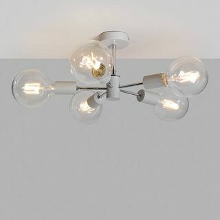 Eiker Semi Flush Ceiling Light, Grey / Chrome