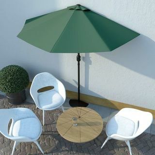 Parasol med balkong med aluminiumsstanggrønn 270x135 cm halvparten