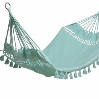 Aqua Hammock With Tassel Fringe