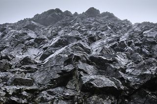 Fjellklatring synspunkt, svart Cuillin fjellrygg, Isle of Skye