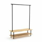 KOLYMA industriell stil Acacia & Metal Coat & Shoe Rack