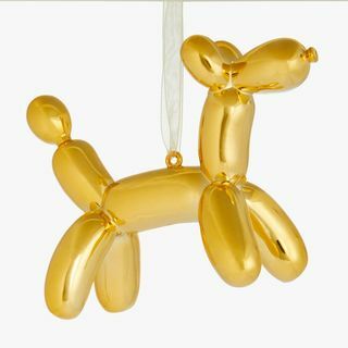 Pop Art Balloon Dog Bauble, Gold