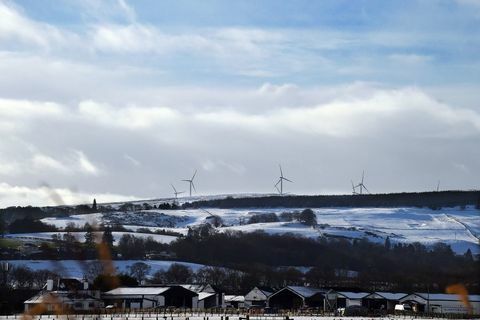 snø i Stirling Skottland