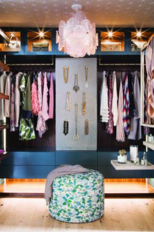 glam closet belysning inspirasjon