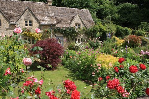 En av de beste hagene i cotswolds of Bibury; William Morris kalte det den vakreste landsbyen i landet;