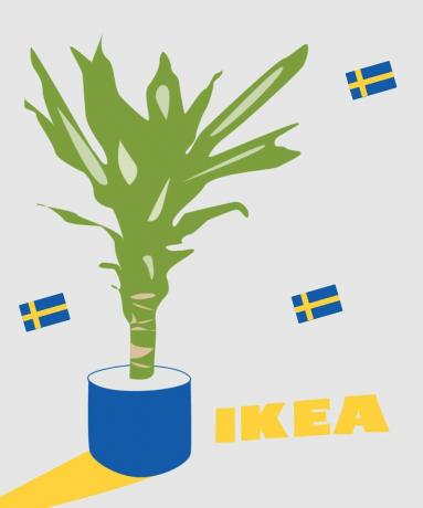 ikea plantekrukke og svenske flagg