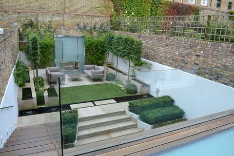 Moderne hagedesign i Kensington - designet av Kate Gould - konstruert av The Garden Builders