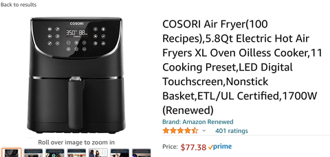 amazon lager cosori luftfryser