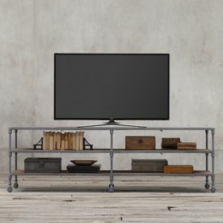 Dutch Industrial Media Console [Fullfør: Espresso Elm & Rust Metal ']