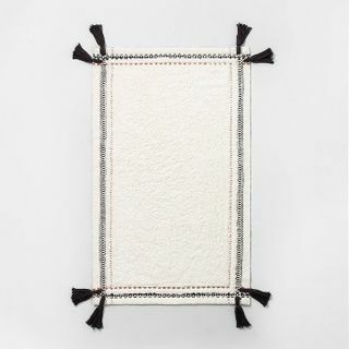 Textured Border Bath Rug