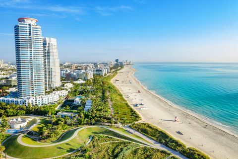 South Beach Miami fra South Pointe Park, Florida, USA